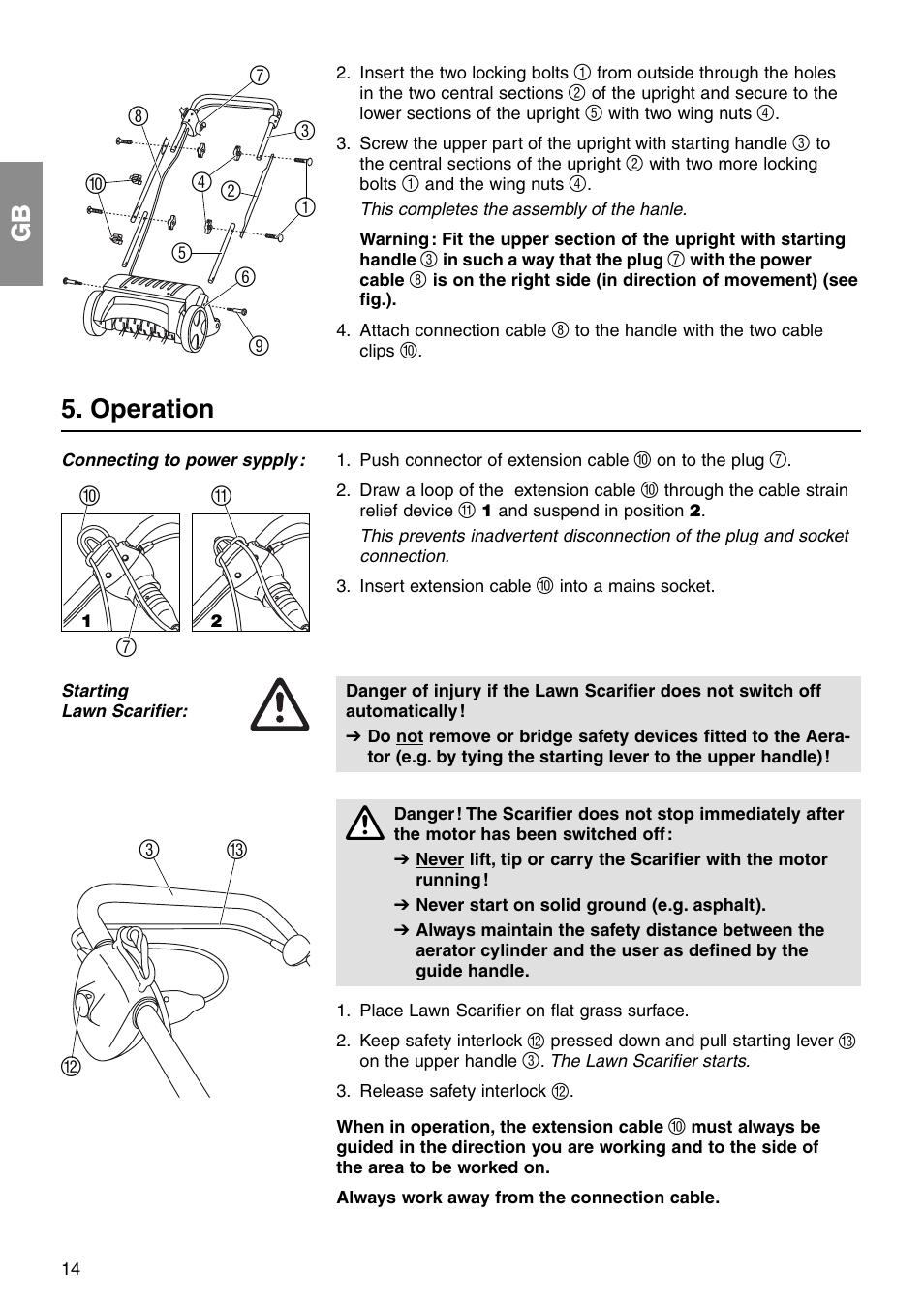 Operation, 0a 7 | Gardena ES 500 User Manual | Page 5 / 12