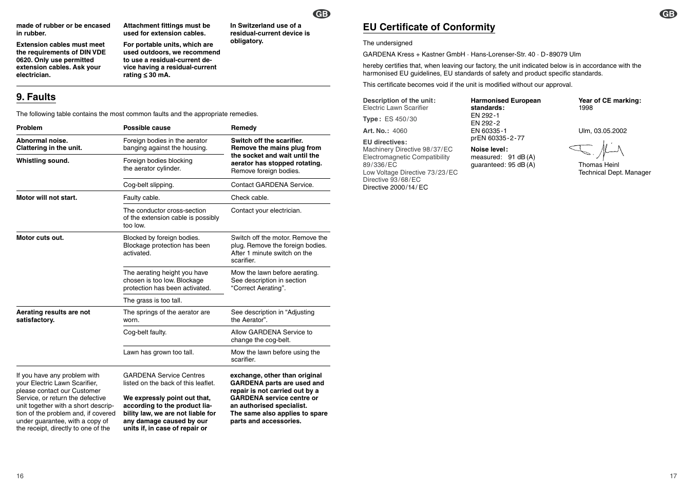 Gardena ES450/30 User Manual | Page 6 / 8