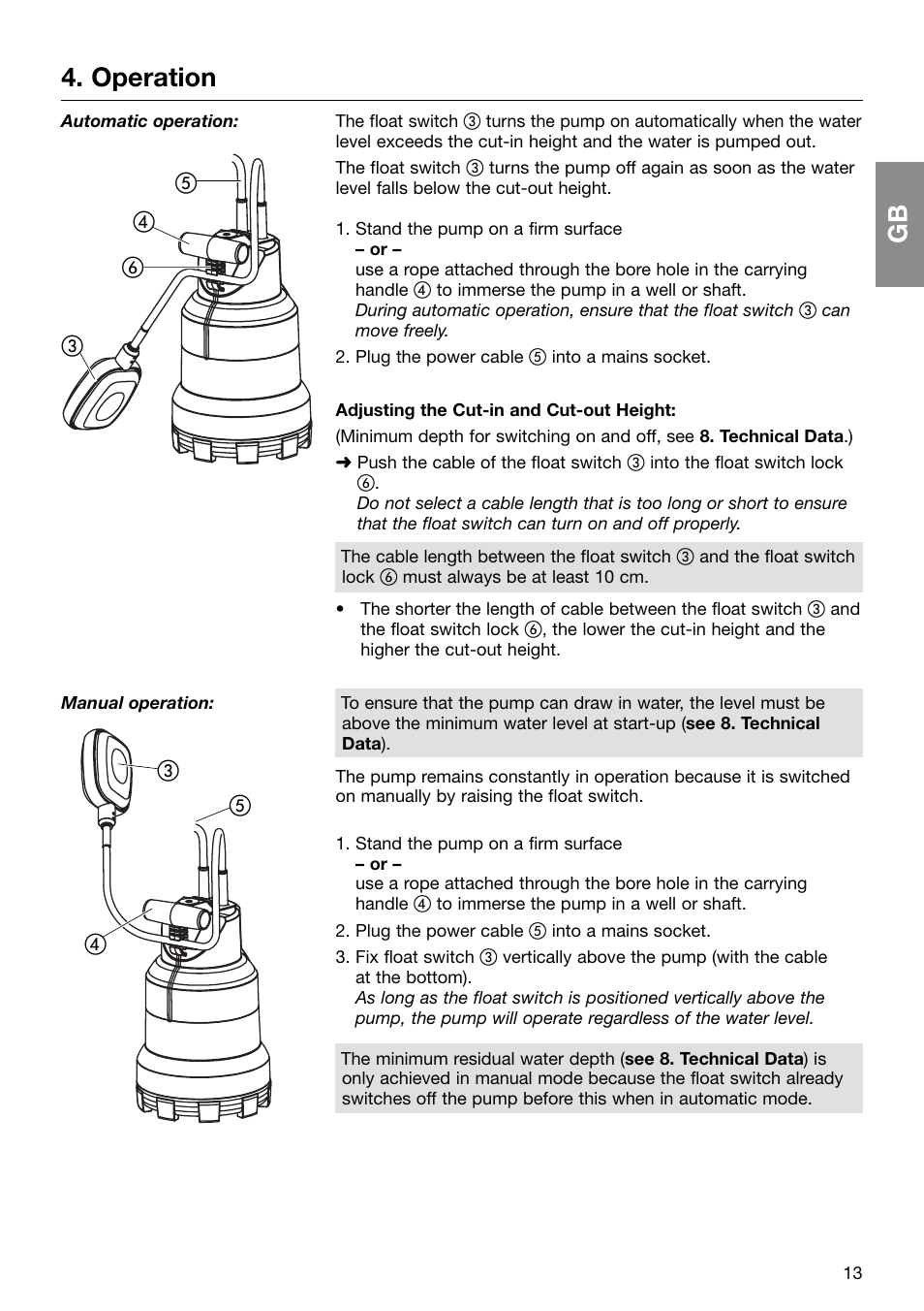 Gb 4. operation | Gardena 6000 SP User Manual | Page 5 / 12