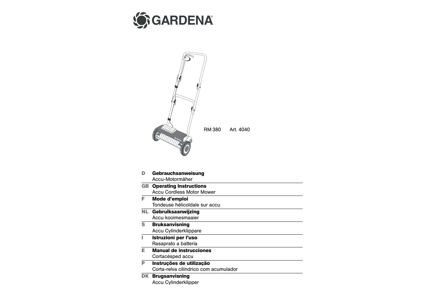 Gardena RM330 User Manual | 9 pages