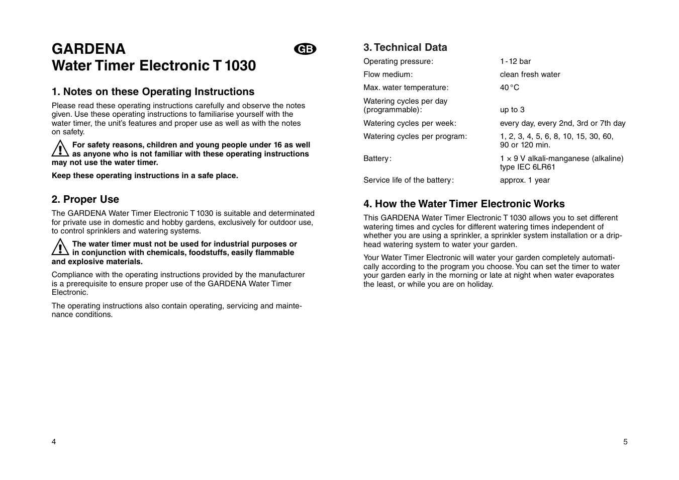 Gardena water timer electronic t 1030 | Gardena Water Timer Electronic T 1030 User Manual | Page 3 / 11