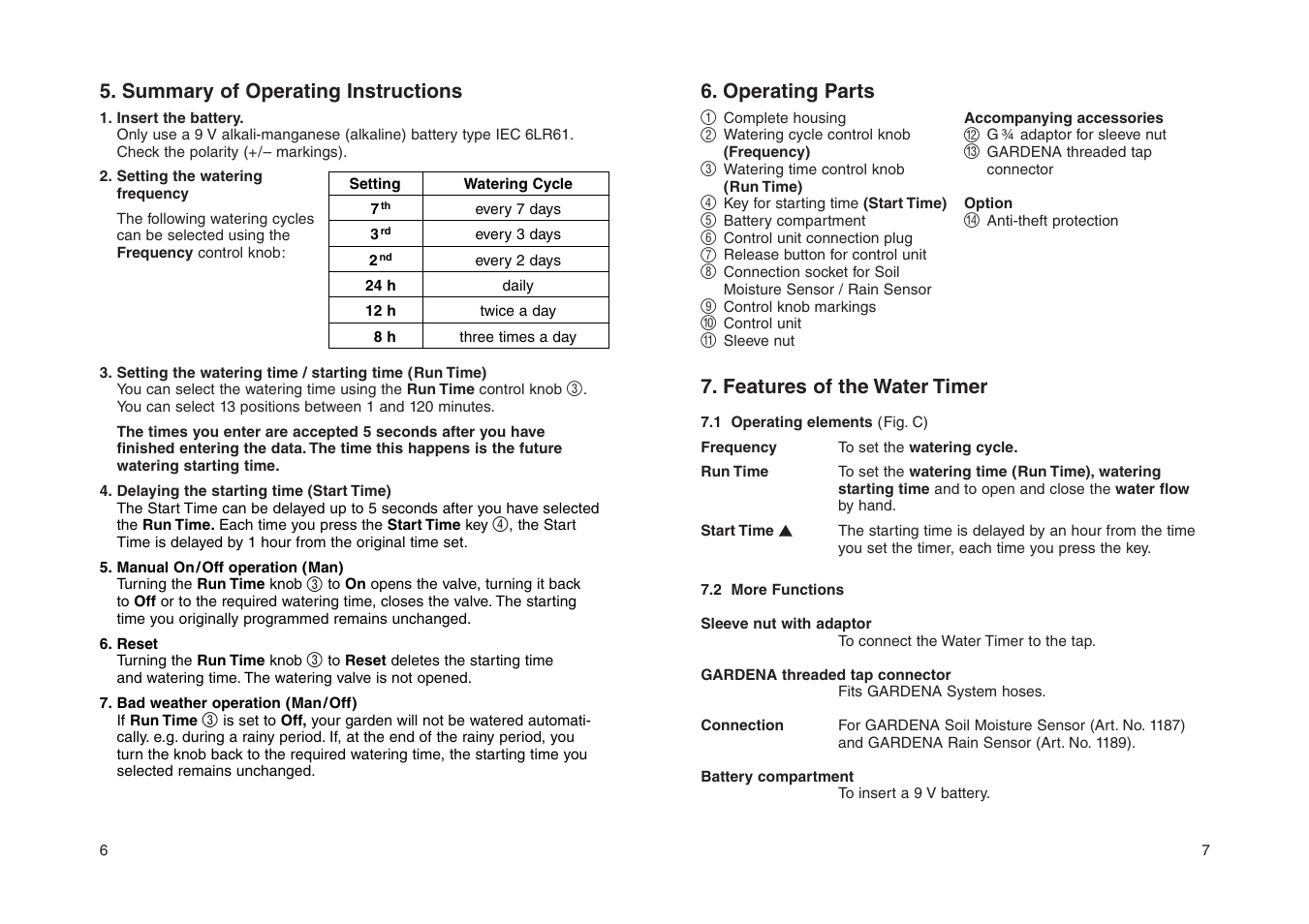 Gardena Water Timer Electronic T 1030 User Manual | Page 4 / 11