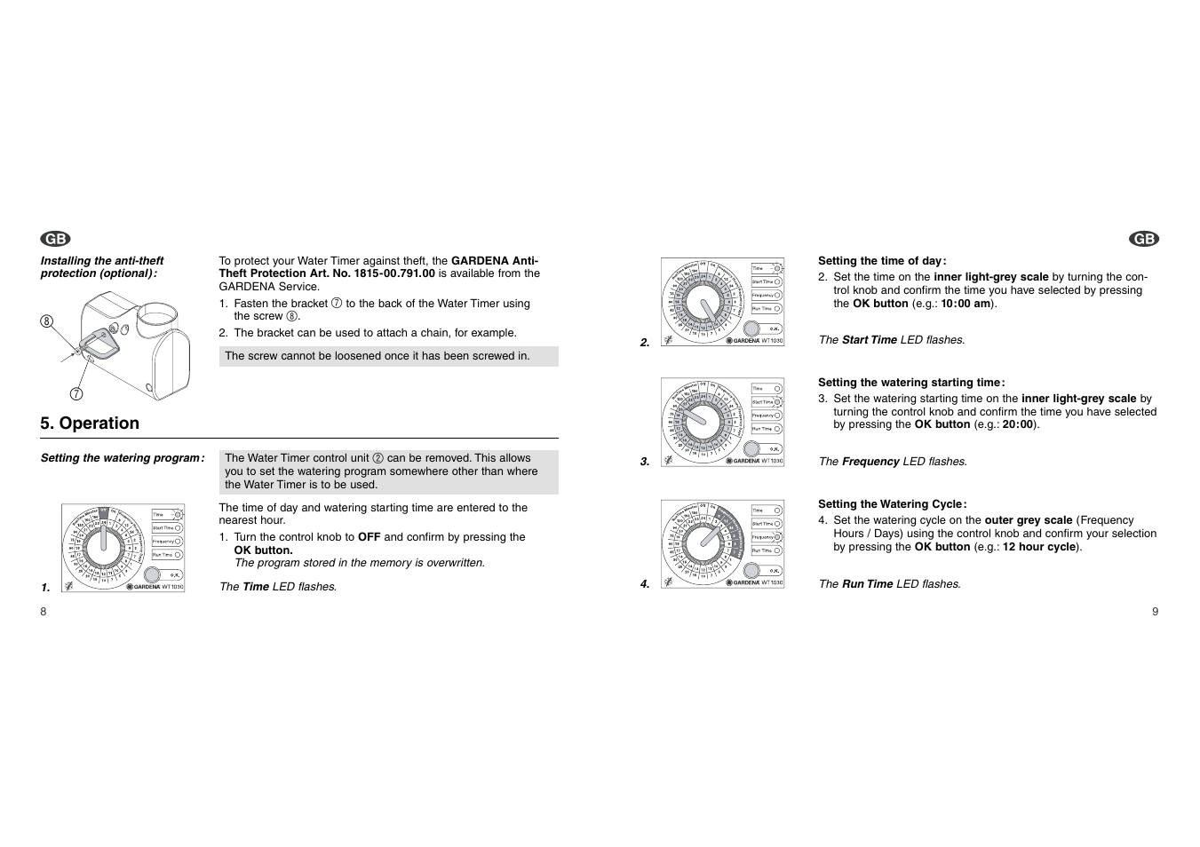 Gardena WT1030 User Manual | Page 5 / 10