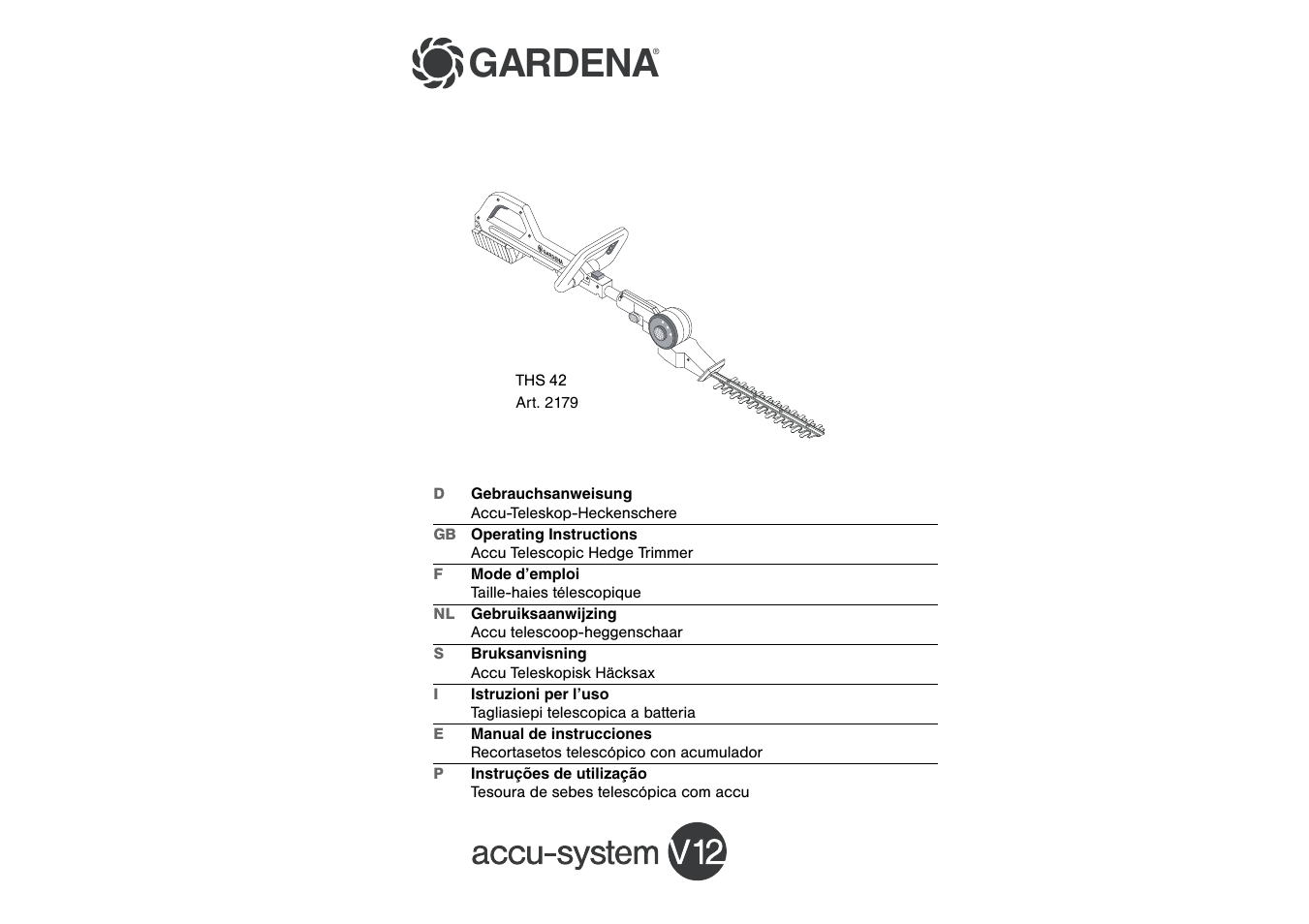 Gardena THS 42 User Manual | 9 pages