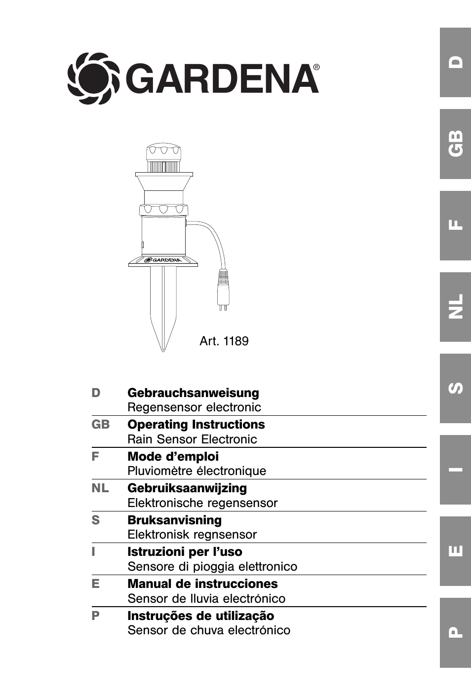 Gardena ART.1189 User Manual | 16 pages