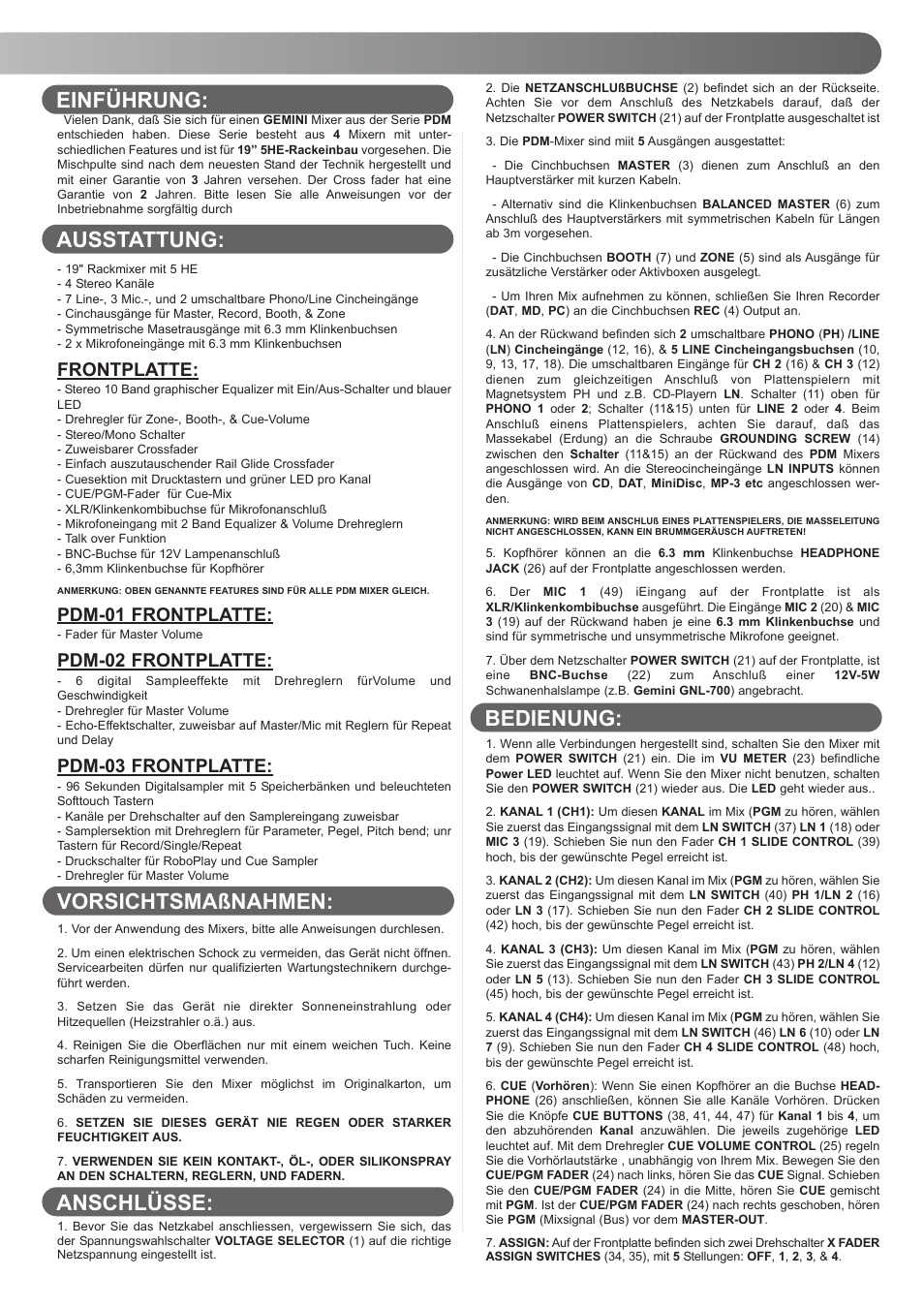 Gemini PDM-01 User Manual | Page 9 / 20