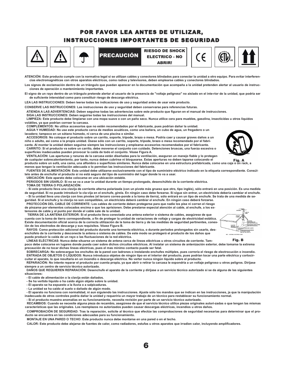 Tt1000-tt1100usb manual spanish, Precaución | Gemini TT-1000 User Manual | Page 6 / 17