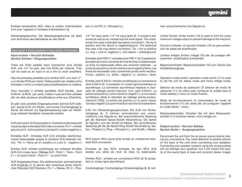 Gemini XGA-5000 User Manual | Page 8 / 23