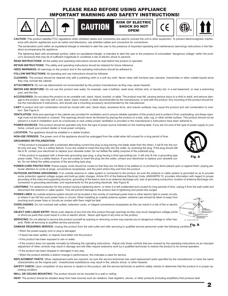 Caution | Gemini CDM-3600 User Manual | Page 2 / 23