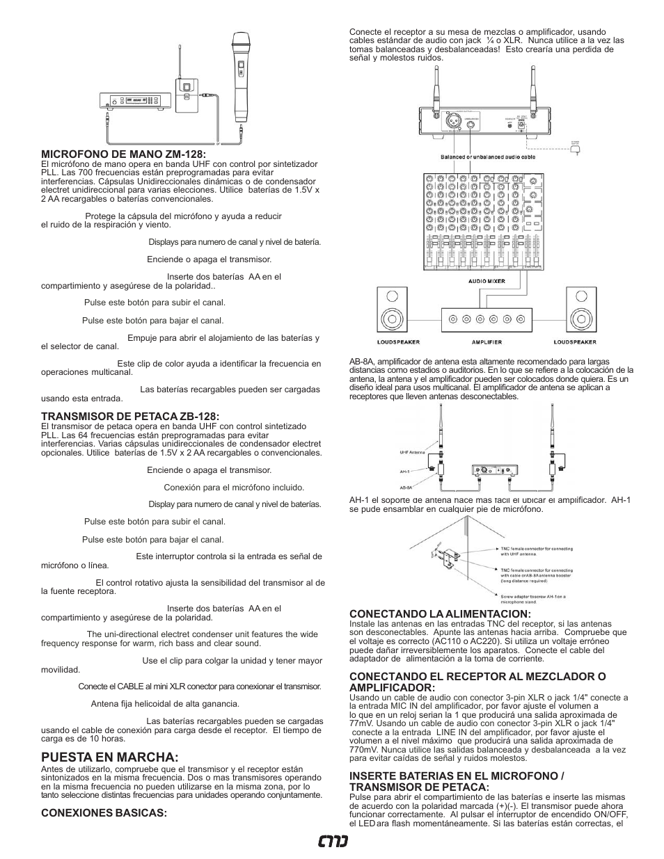 Puesta en marcha | Gemini UZ-1128 User Manual | Page 11 / 16