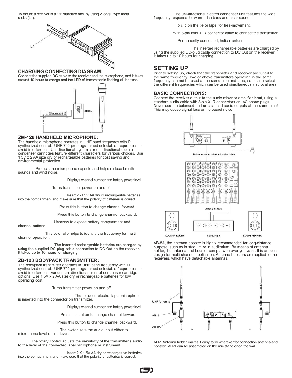 Setting up | Gemini UZ-1128 User Manual | Page 5 / 16