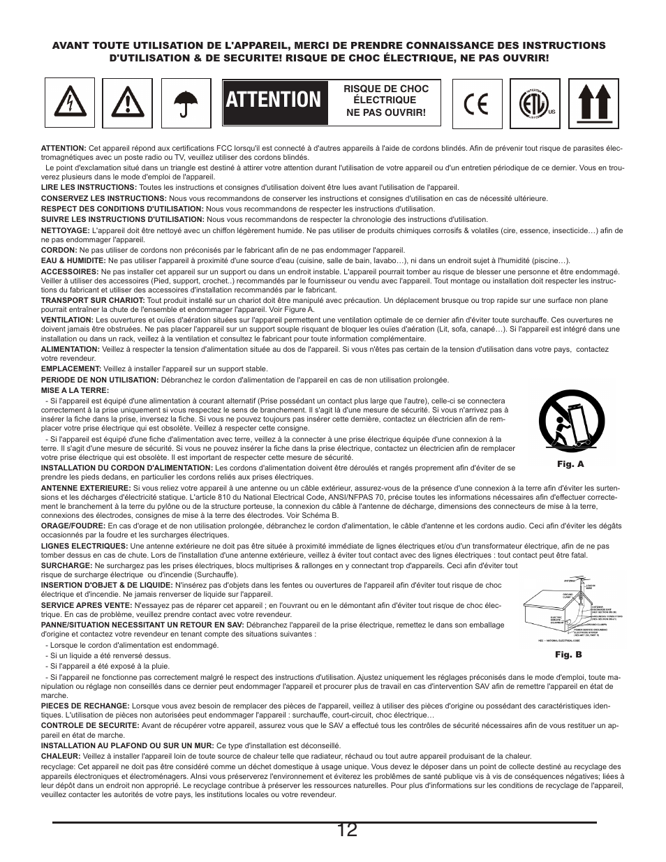 Cdmp-6000 manual french_layout 3, Attention | Gemini TABLE TOP SYSTEM CDMP-6000 User Manual | Page 12 / 22