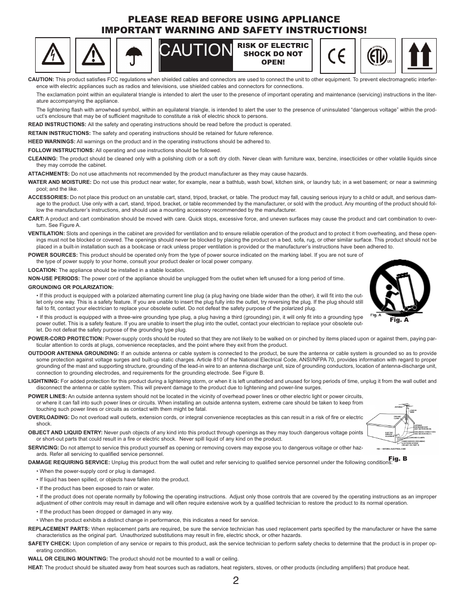 Caution | Gemini TABLE TOP SYSTEM CDMP-6000 User Manual | Page 2 / 22