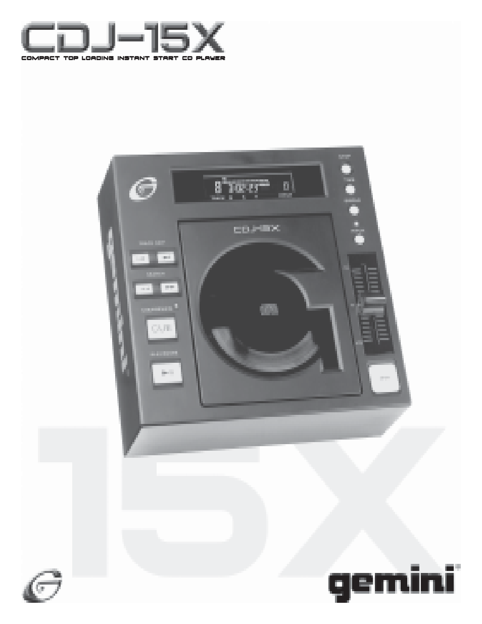 Gemini CDJ-15X User Manual | 12 pages