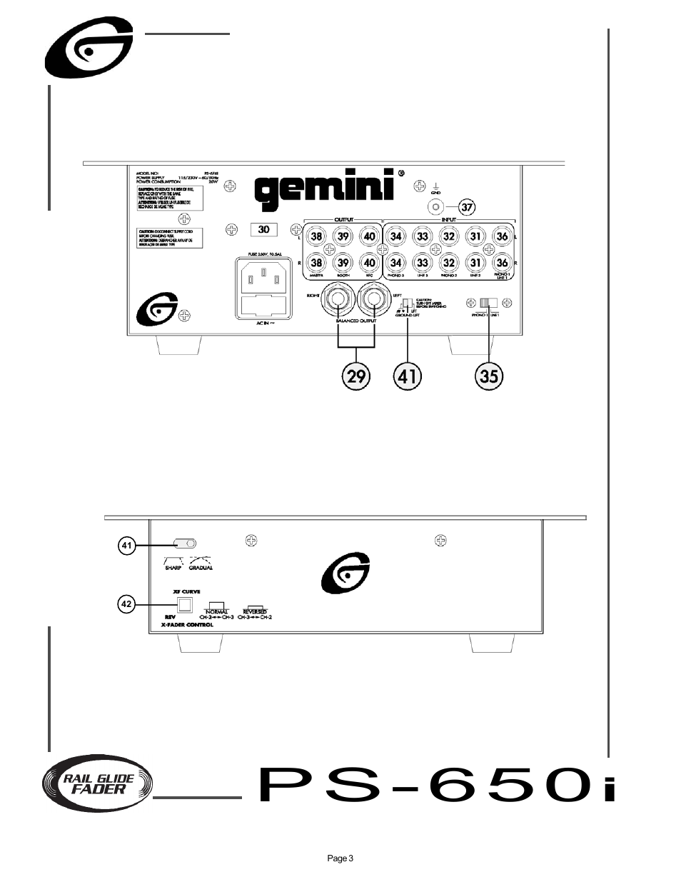 P s - 6 5 0 | Gemini PS-650I User Manual | Page 3 / 7