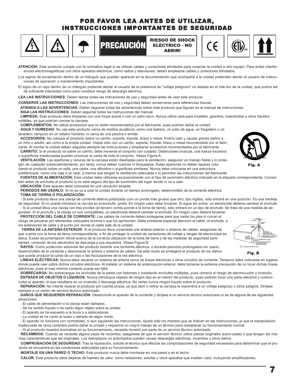 Mm-4000 manual spanish.qxp_mm-3000, Precaución | Gemini MM-4000 User Manual | Page 7 / 23