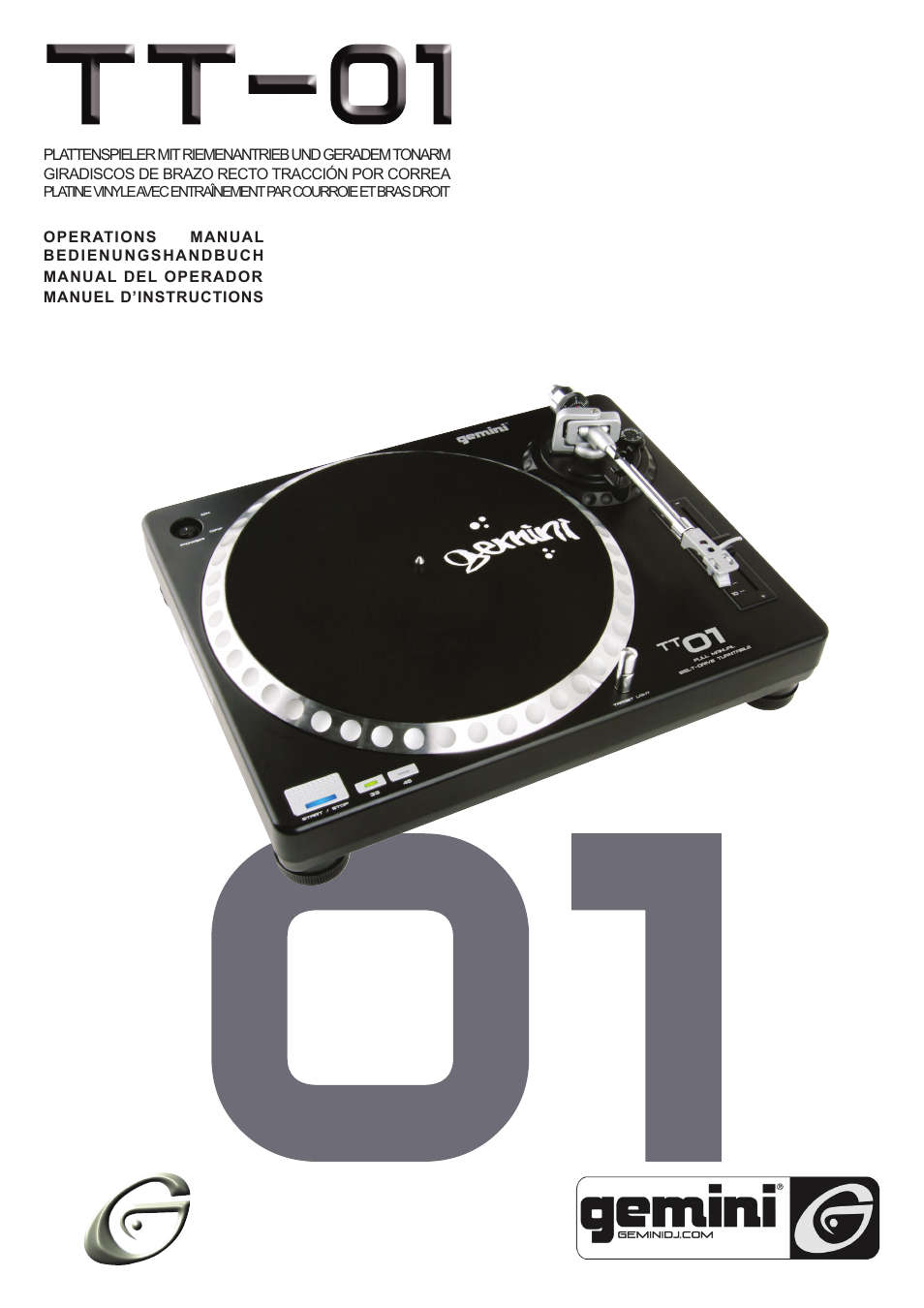 Gemini TT-01 User Manual | 12 pages