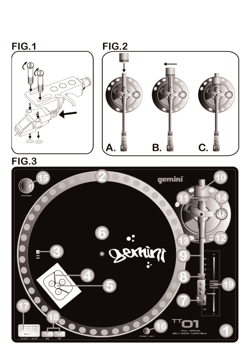 Tt-01 | Gemini TT-01 User Manual | Page 3 / 12