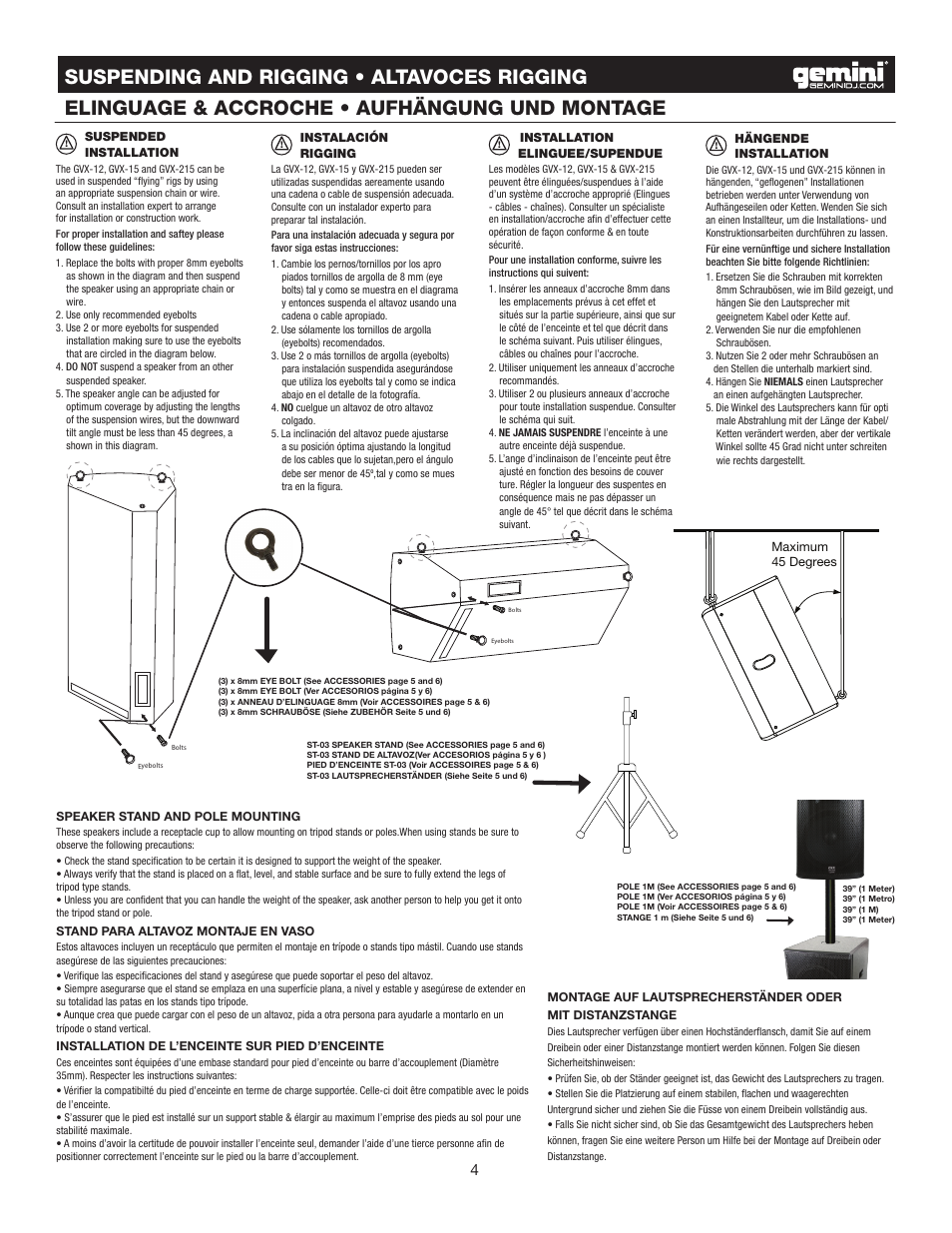 Gemini GVX-15 User Manual | Page 4 / 9