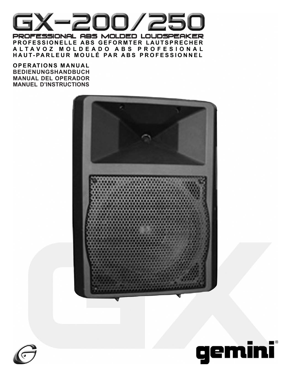 Gemini GX-200 User Manual | 12 pages