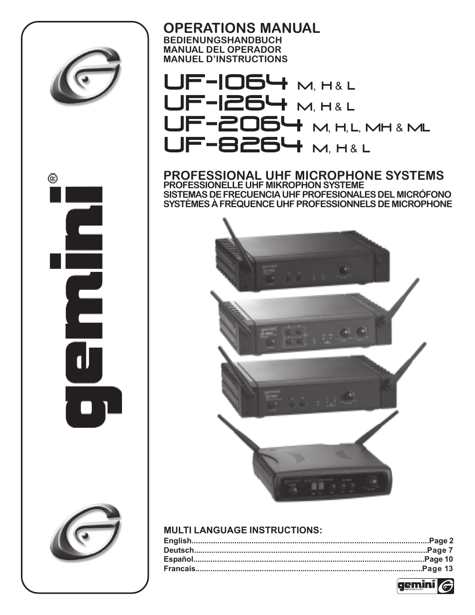 Gemini UF-I064 User Manual | 16 pages