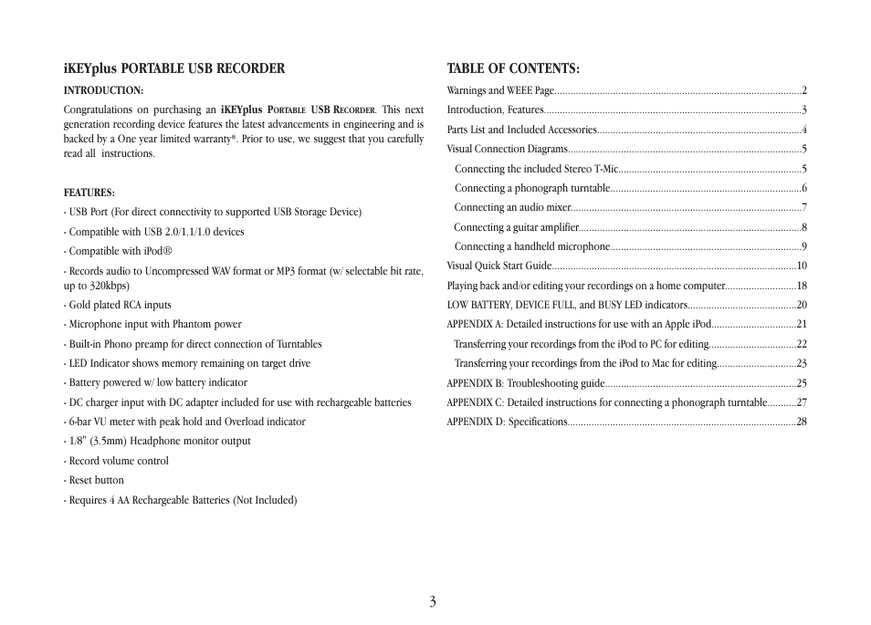 Gemini iKEYplus User Manual | Page 3 / 109
