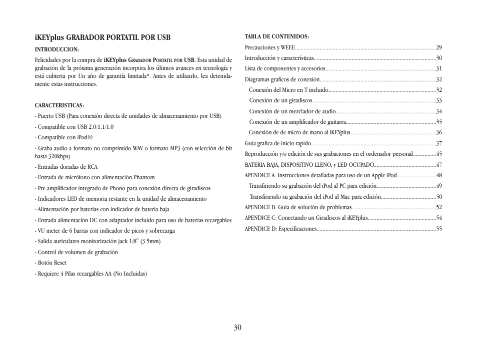 Ikeyplus grabador portatil por usb | Gemini iKEYplus User Manual | Page 30 / 109