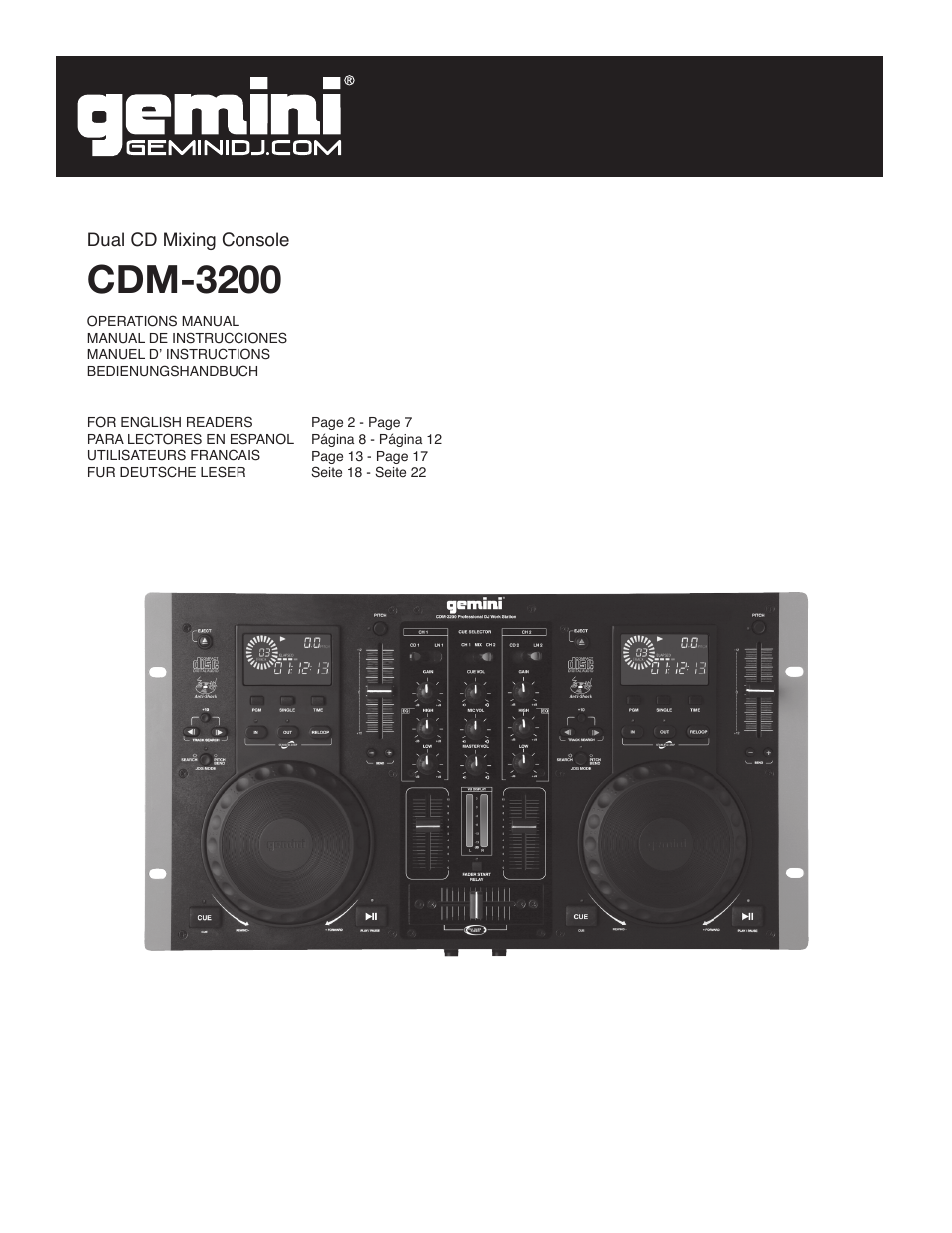 Gemini CDM-3200 User Manual | 24 pages