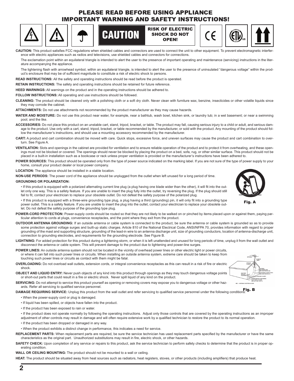Caution | Gemini CDM-3200 User Manual | Page 2 / 24