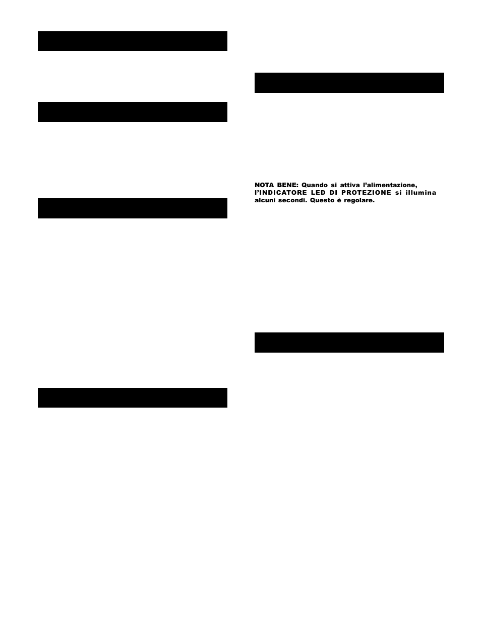 Introduzione, Caratteristiche, Attenzione | Collegamenti, Funzionamento | Gemini P-801 User Manual | Page 7 / 8