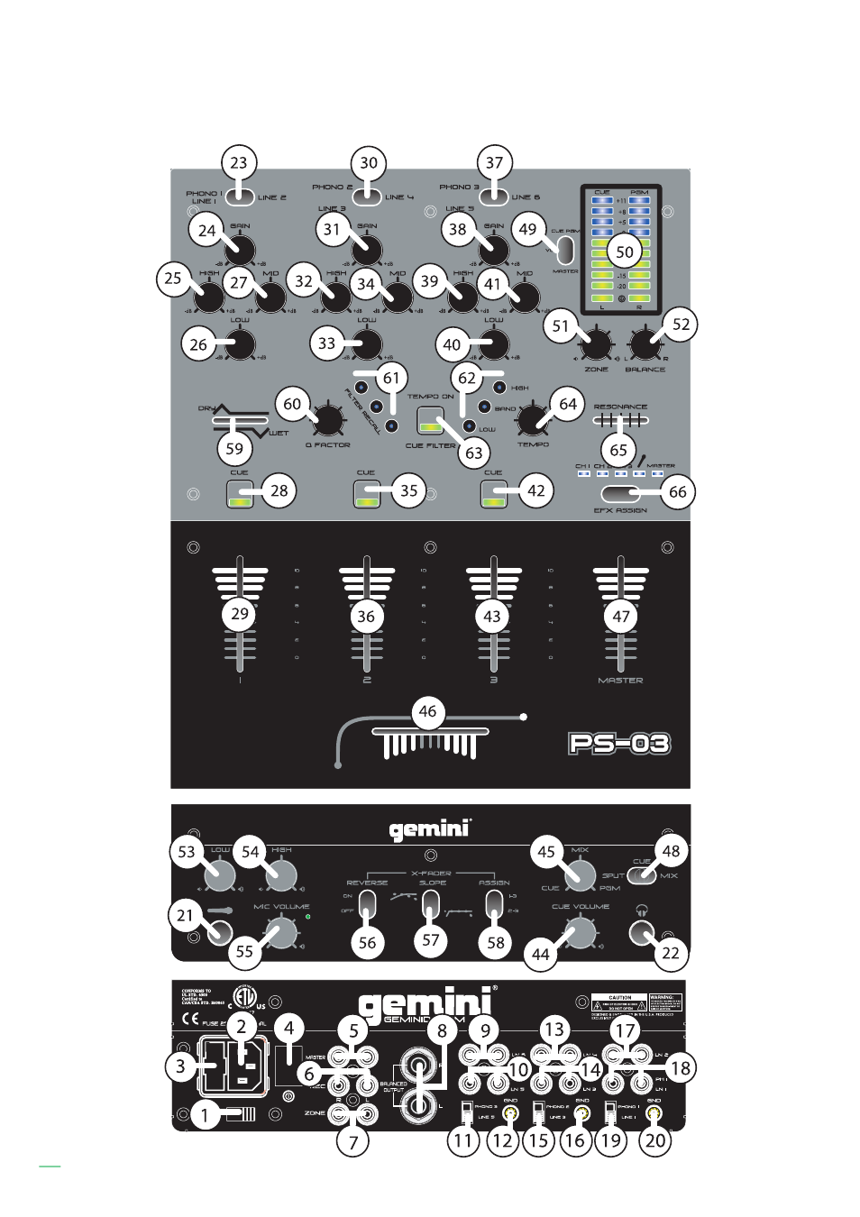 Ps-0 03 | Gemini PS-03 User Manual | Page 3 / 16