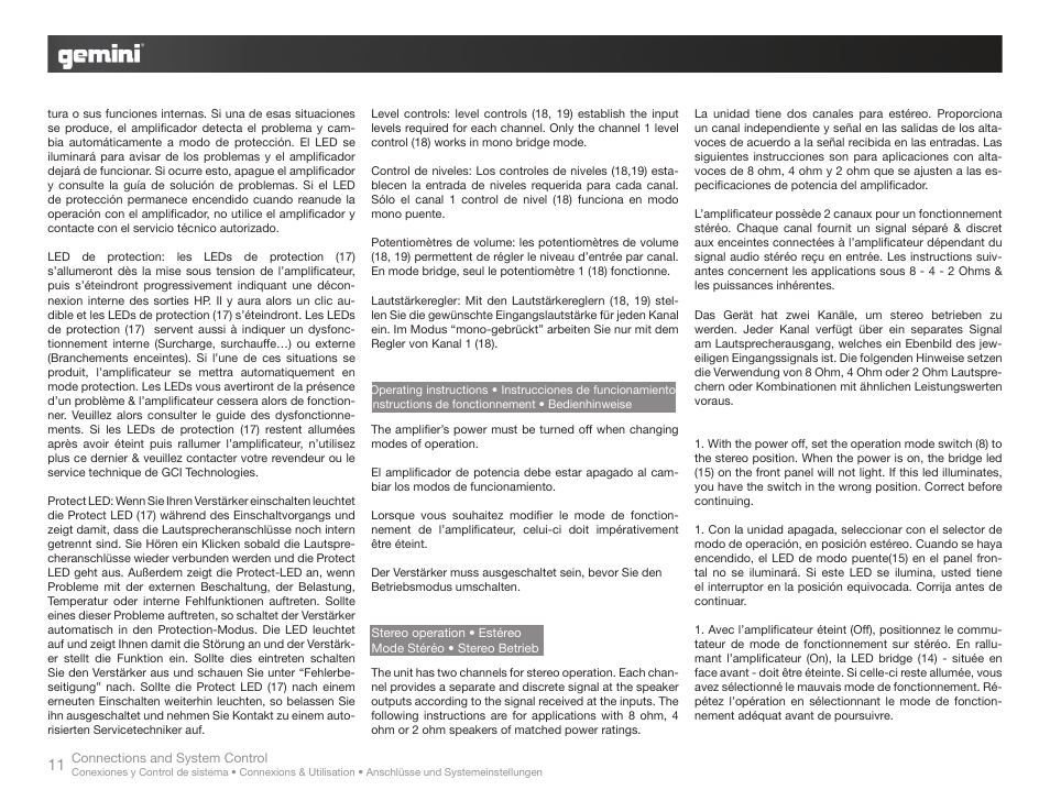 Gemini XP-3000 User Manual | Page 11 / 23
