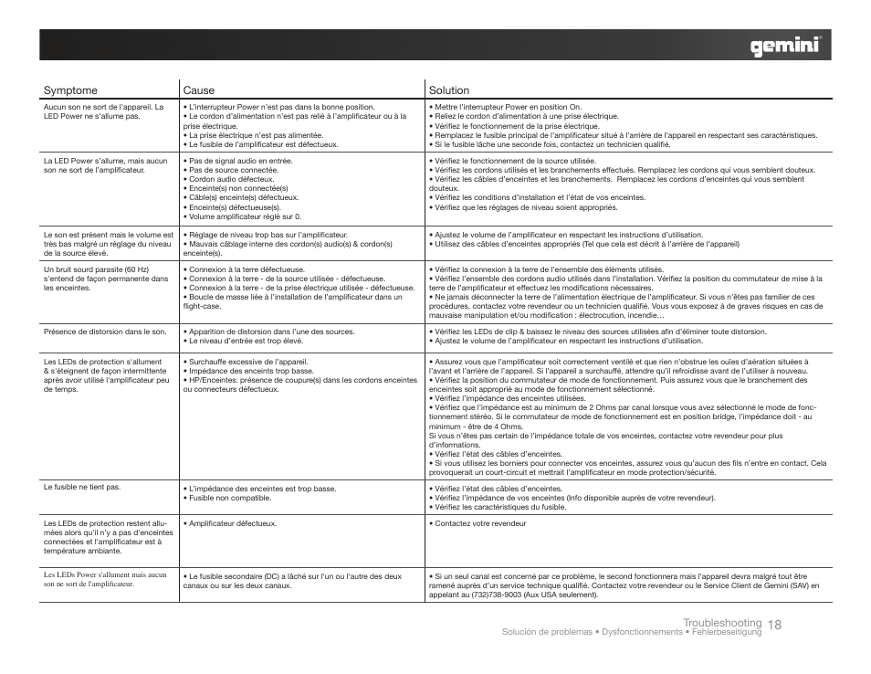 Gemini XP-3000 User Manual | Page 18 / 23