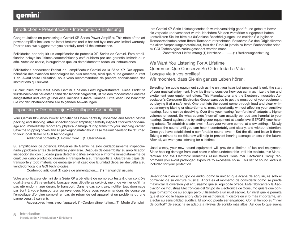 Gemini XP-3000 User Manual | Page 5 / 23