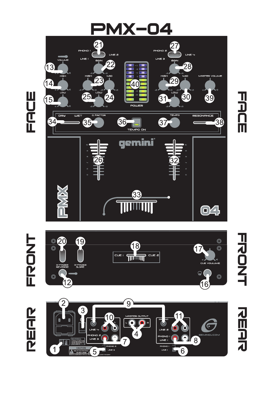 Gemini PMX-04 User Manual | Page 3 / 12