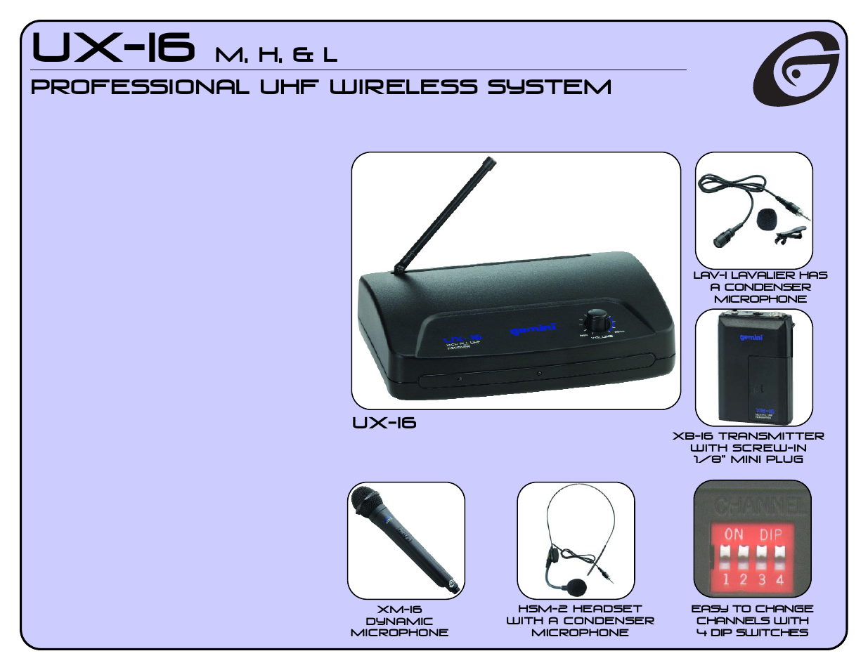 Gemini UX-16L User Manual | 1 page