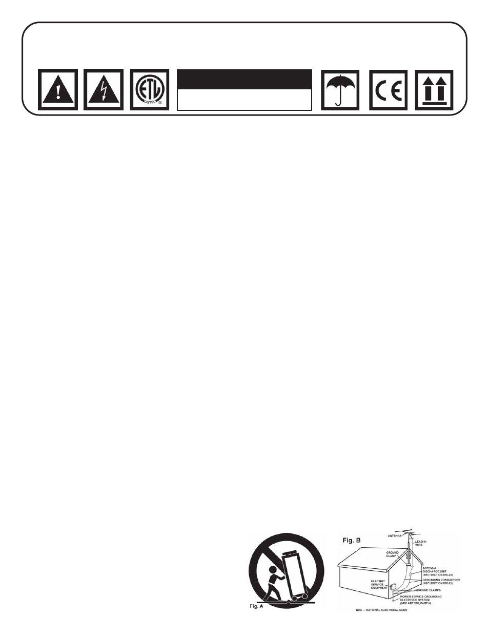 Caution, Risk of electrical shock do not open | Gemini CFX-40 User Manual | Page 2 / 20