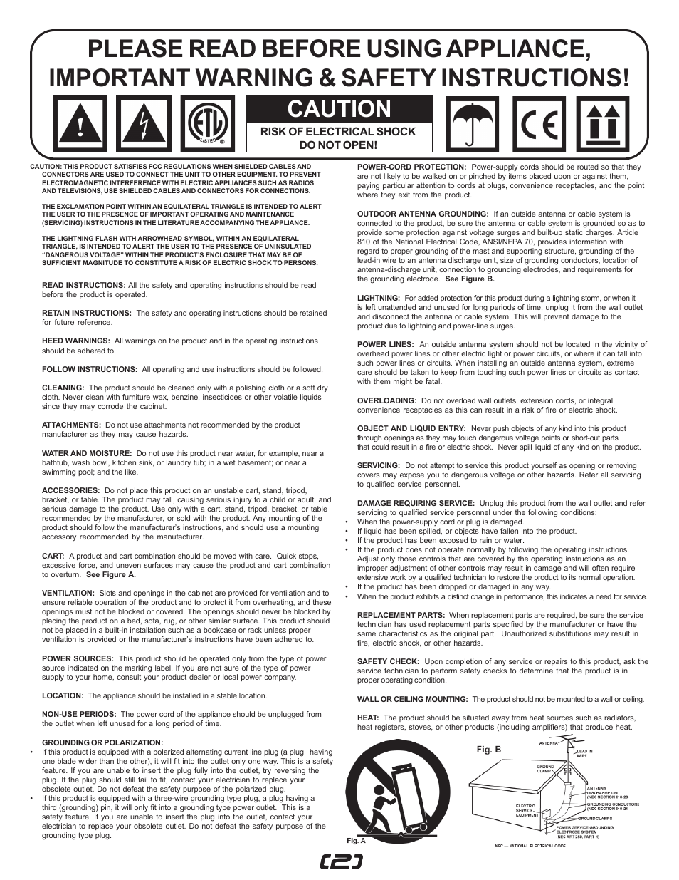 Caution | Gemini CDJ-0I User Manual | Page 2 / 12