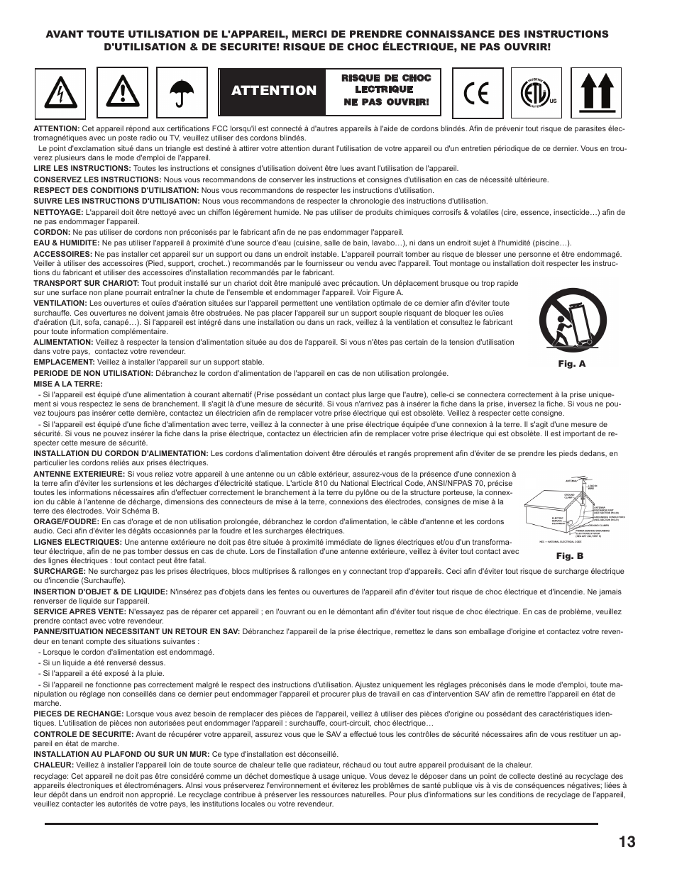 Attention | Gemini CDM-3610 User Manual | Page 13 / 25