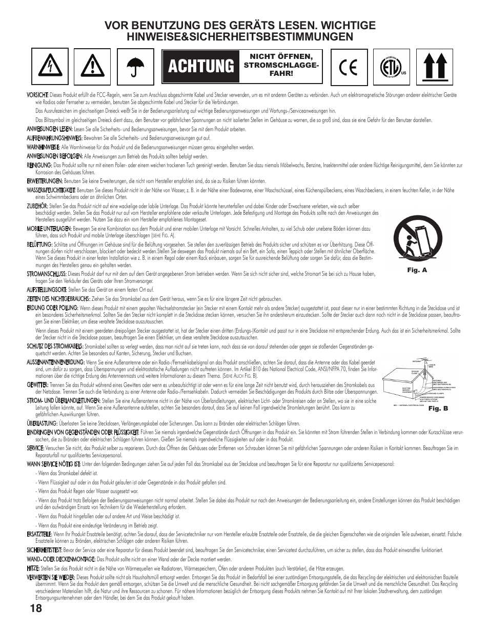 Achtung | Gemini CDM-3610 User Manual | Page 18 / 25