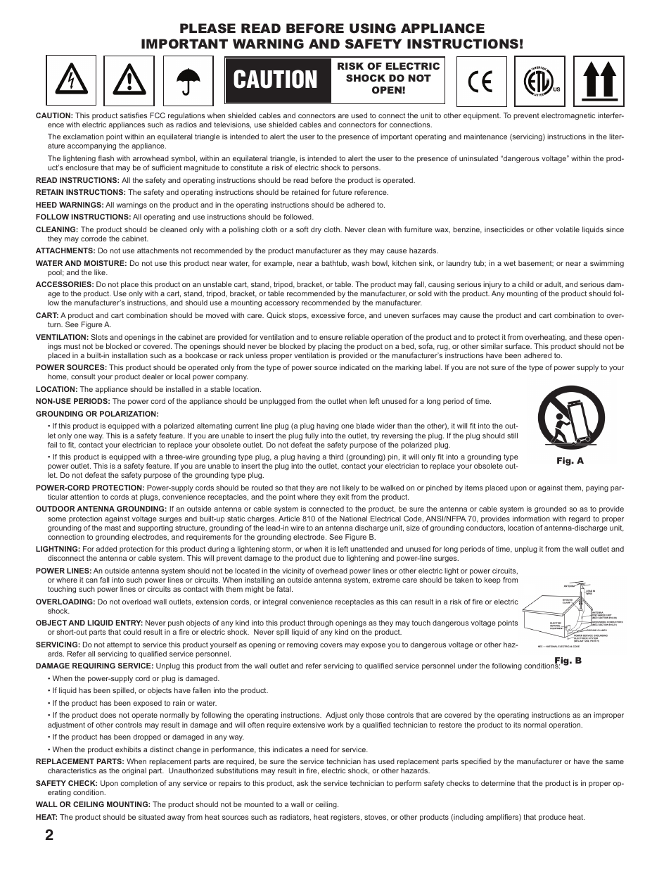 Caution | Gemini CDM-3610 User Manual | Page 2 / 25