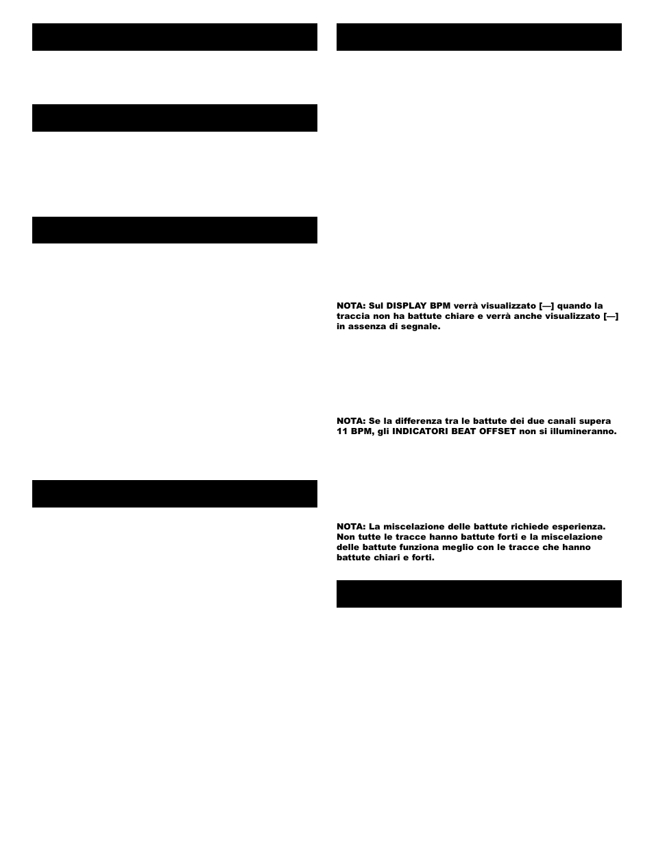 Introduzione, Caratteristiche, Precauzioni | Collegamenti, Funzionamento, Specifiche tecniche | Gemini BPM-1 User Manual | Page 7 / 8