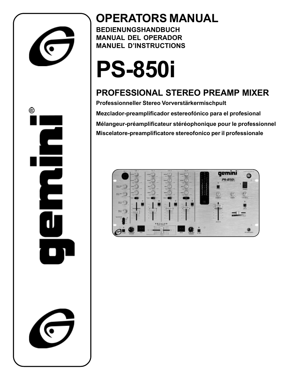 Gemini PS-850i User Manual | 6 pages