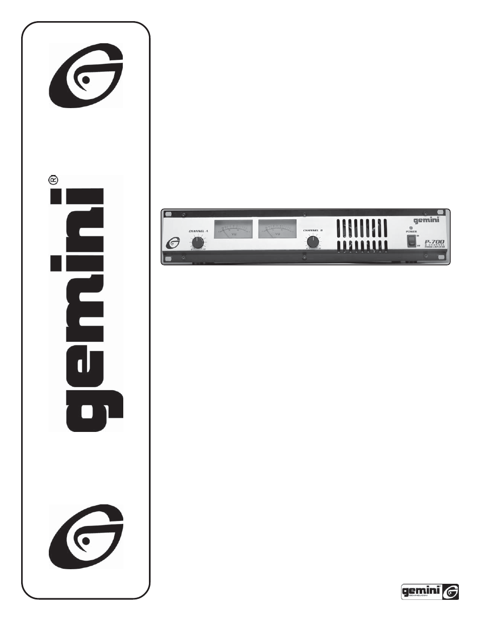 Gemini P-700 User Manual | 12 pages