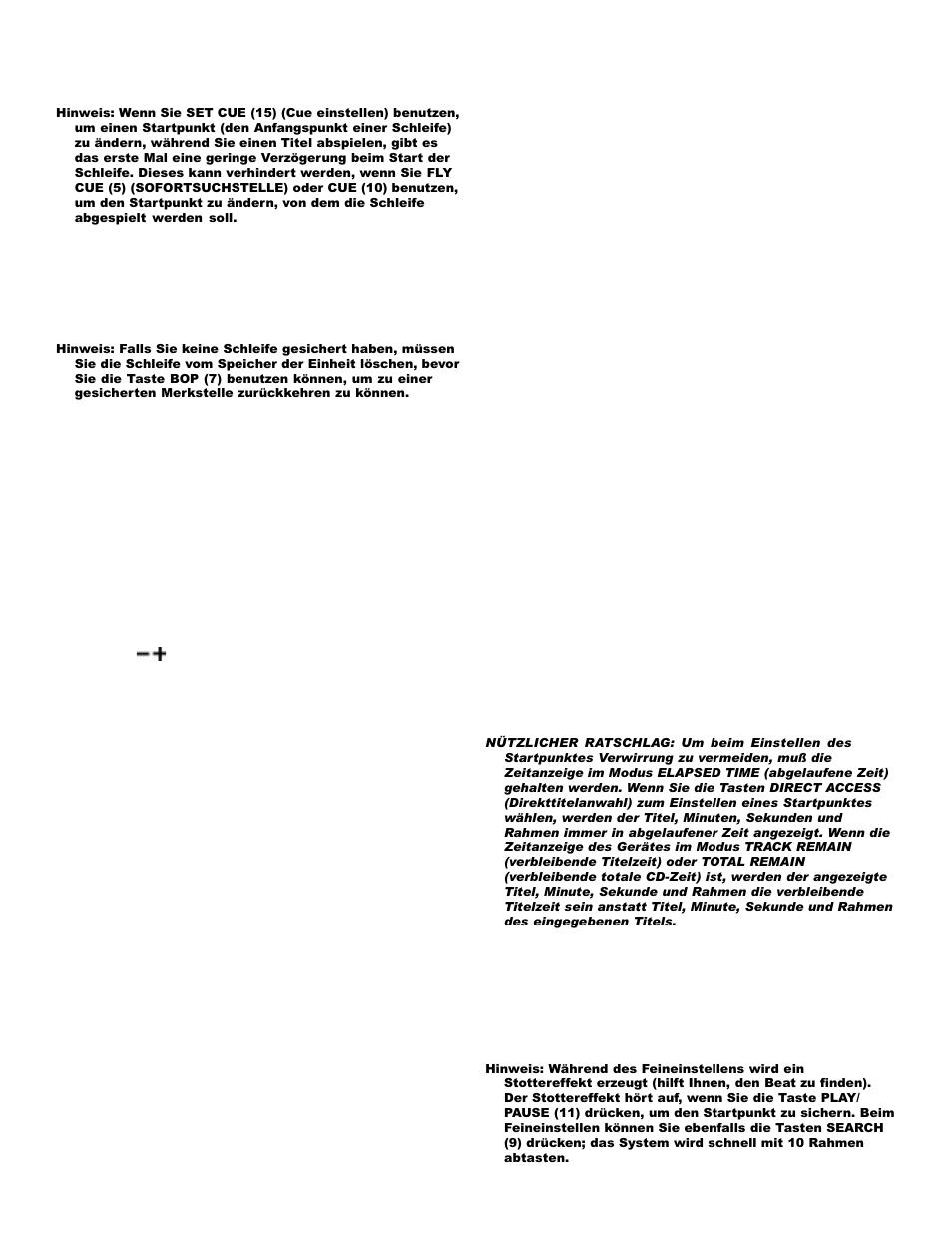 Bedienungsanleitung, Zusatzhinweise, Und/oder | Gemini CDJ-30 User Manual | Page 6 / 17