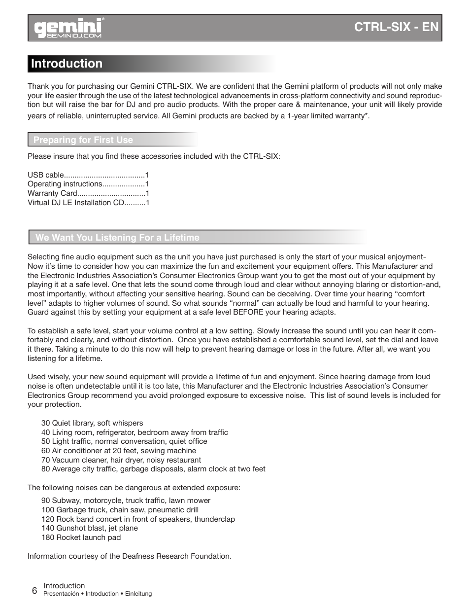 Ctrl-six - en introduction | Gemini CTRL-SIX User Manual | Page 6 / 28