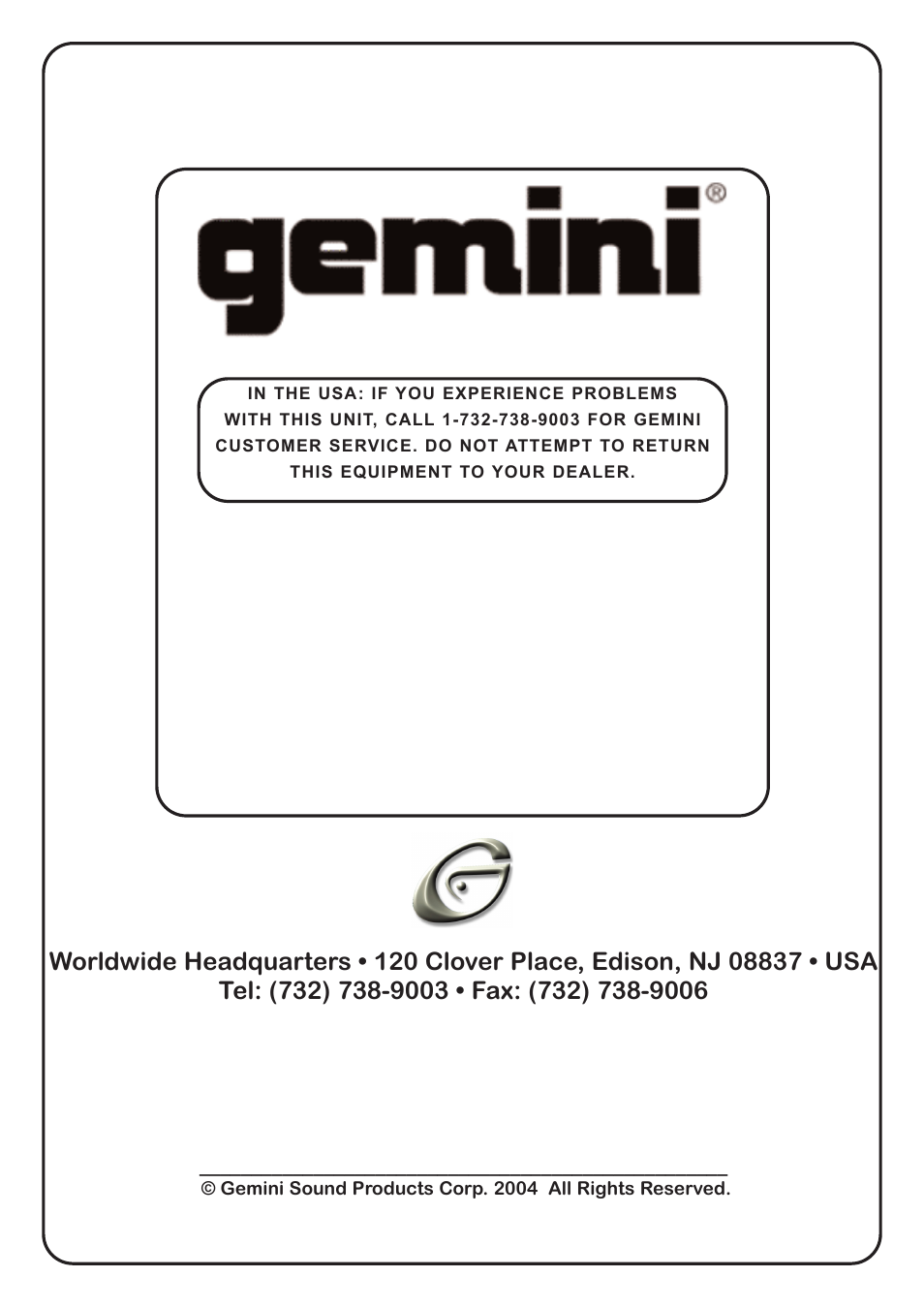 Gemini TT-04 fgemini User Manual | Page 12 / 12