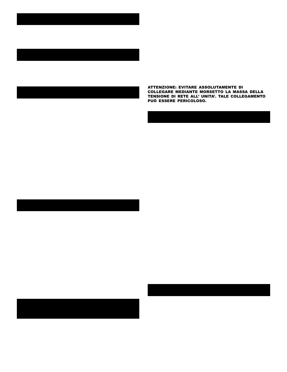 Introduzione, Caratteristiche, Precauzioni | Collegamenti, Impiego dell’interruttore di scollegamento massa, Funzionamento, Specifiche tecniche | Gemini KL-1 User Manual | Page 7 / 8