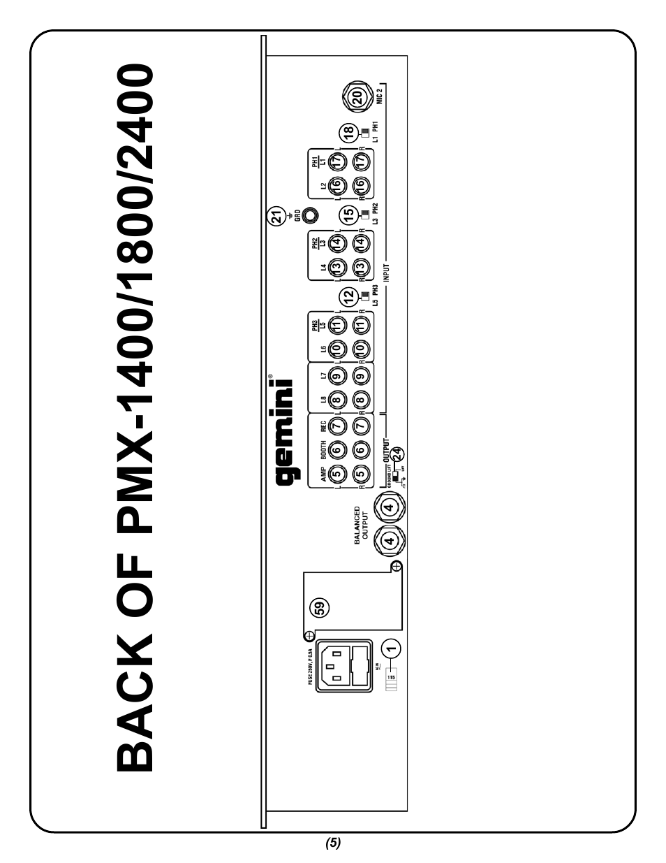Gemini PMX-1400 User Manual | Page 5 / 16
