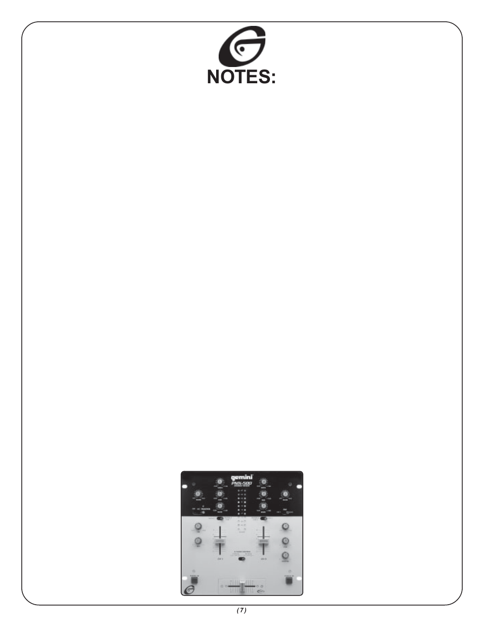 Gemini PMX-500 User Manual | Page 7 / 8